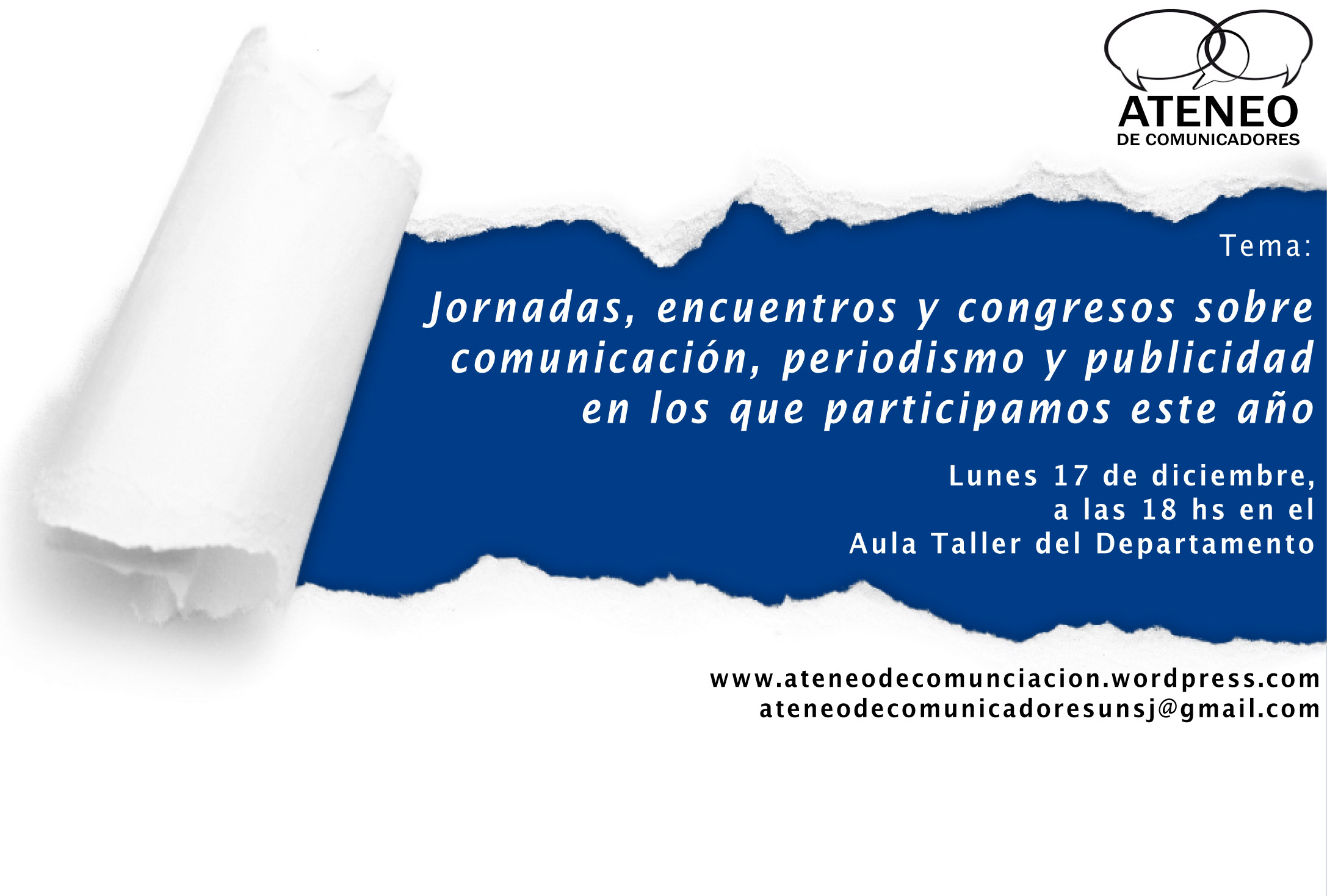 Afiche Ateneo V diciembre